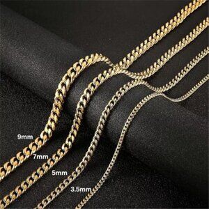Gold Cuban Chain Necklace for Women, Trendy 14K Gold Plated Dainty Chunky